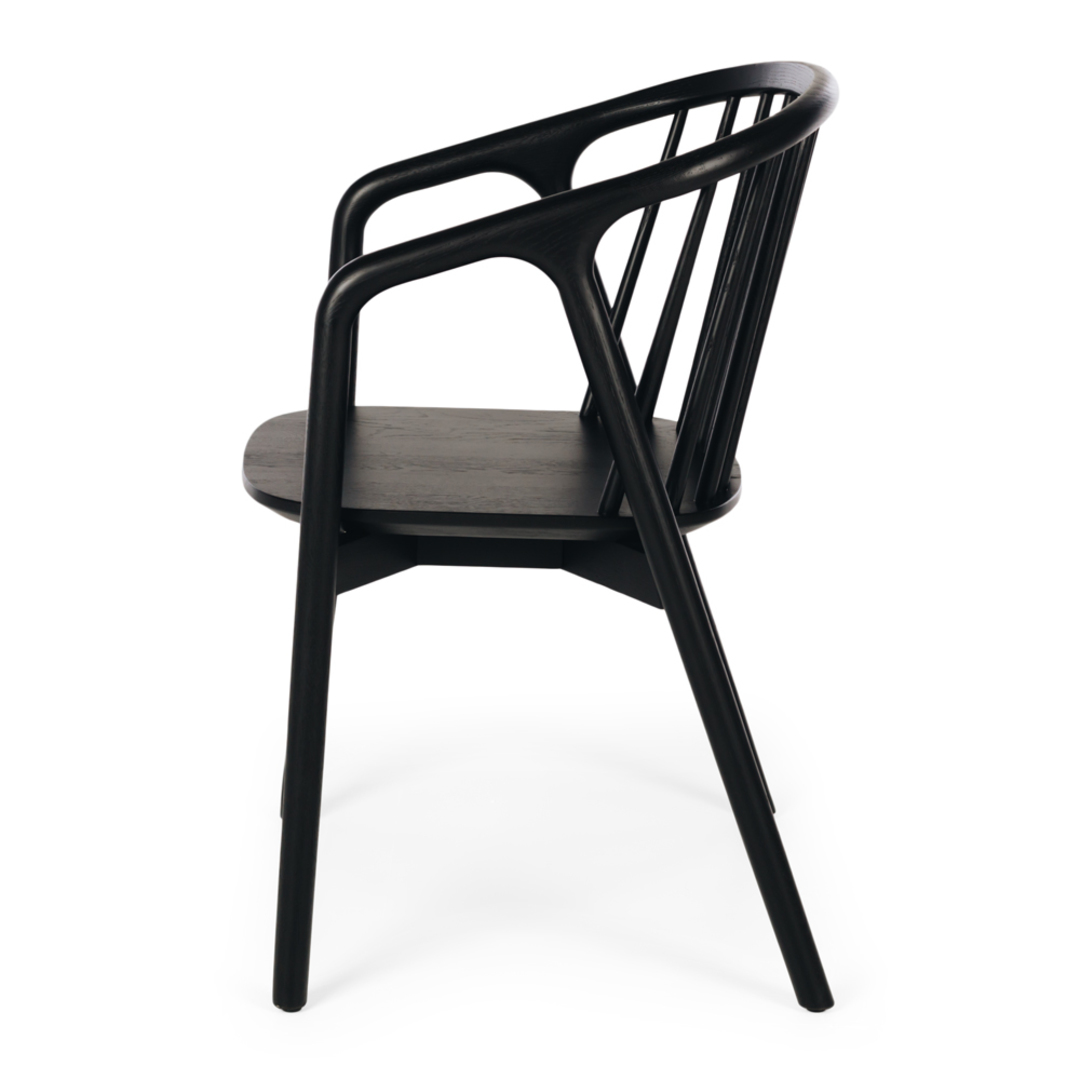 NORD Dining Chair Black Oak and Black PU Seat image 2